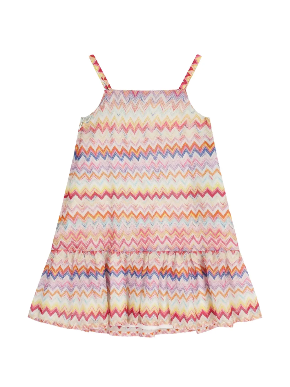 Missoni Kids zig-zag ruffles dress - Pink
