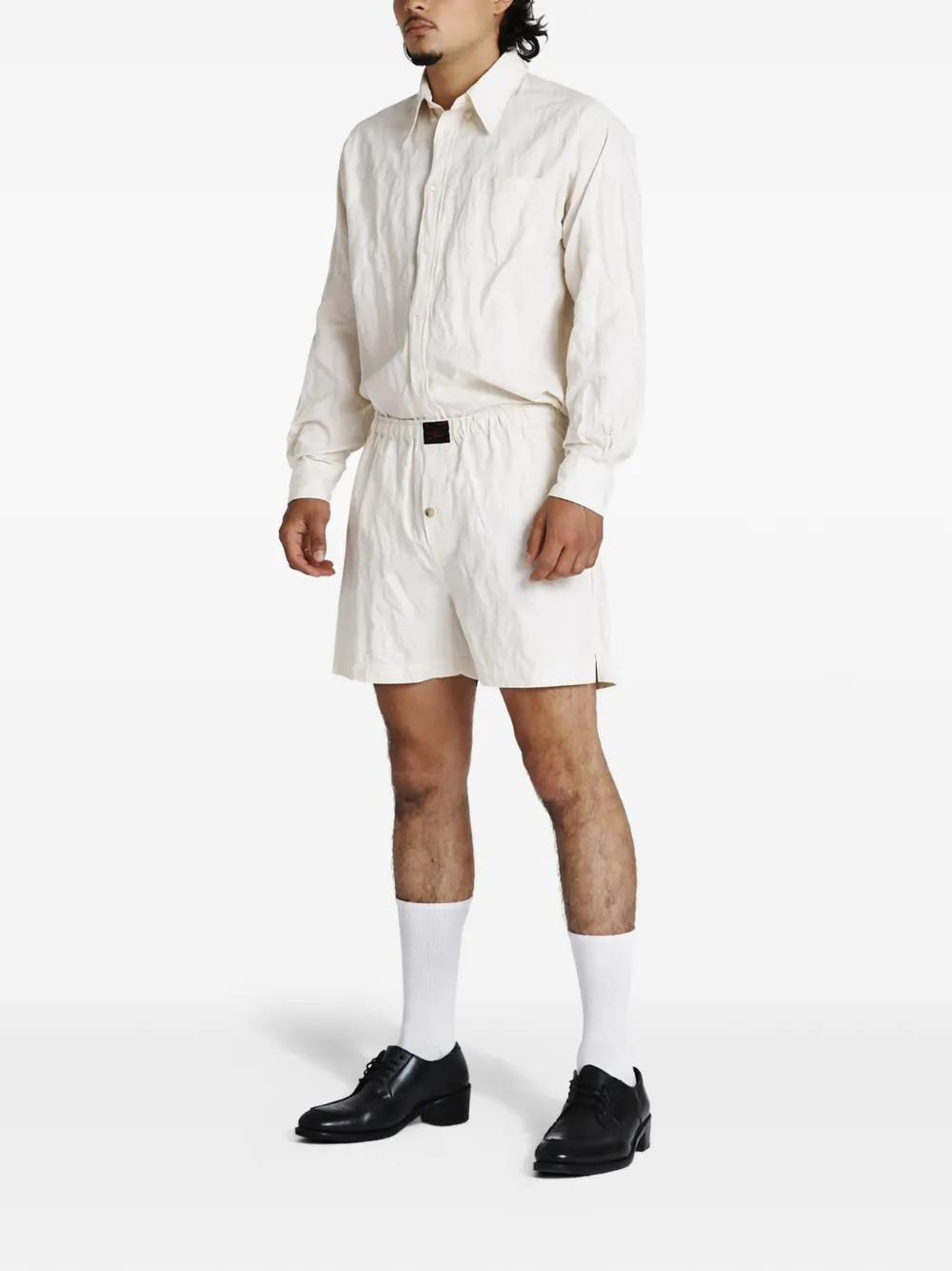  Willy Chavarria Textured Elasticated Shorts - Neutrals 