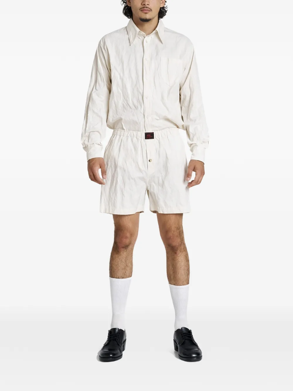  Willy Chavarria Textured Elasticated Shorts - Neutrals 