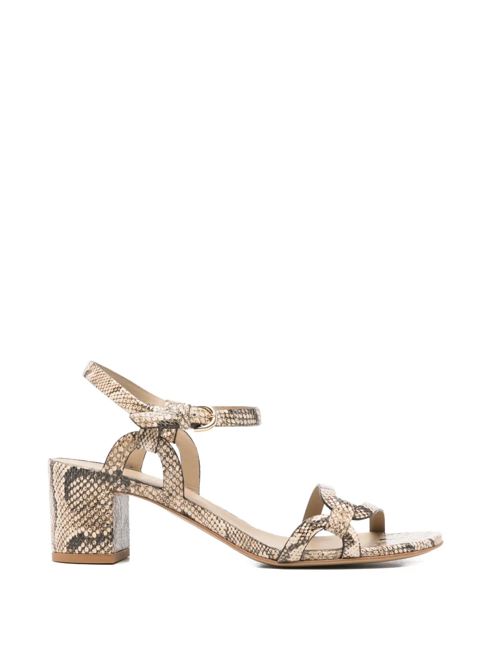 Del Carlo printed snakeskin knot sandals - Toni neutri