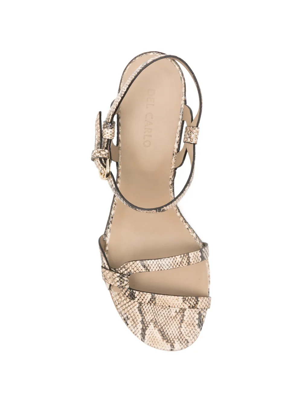 Del Carlo printed snakeskin knot sandals Beige