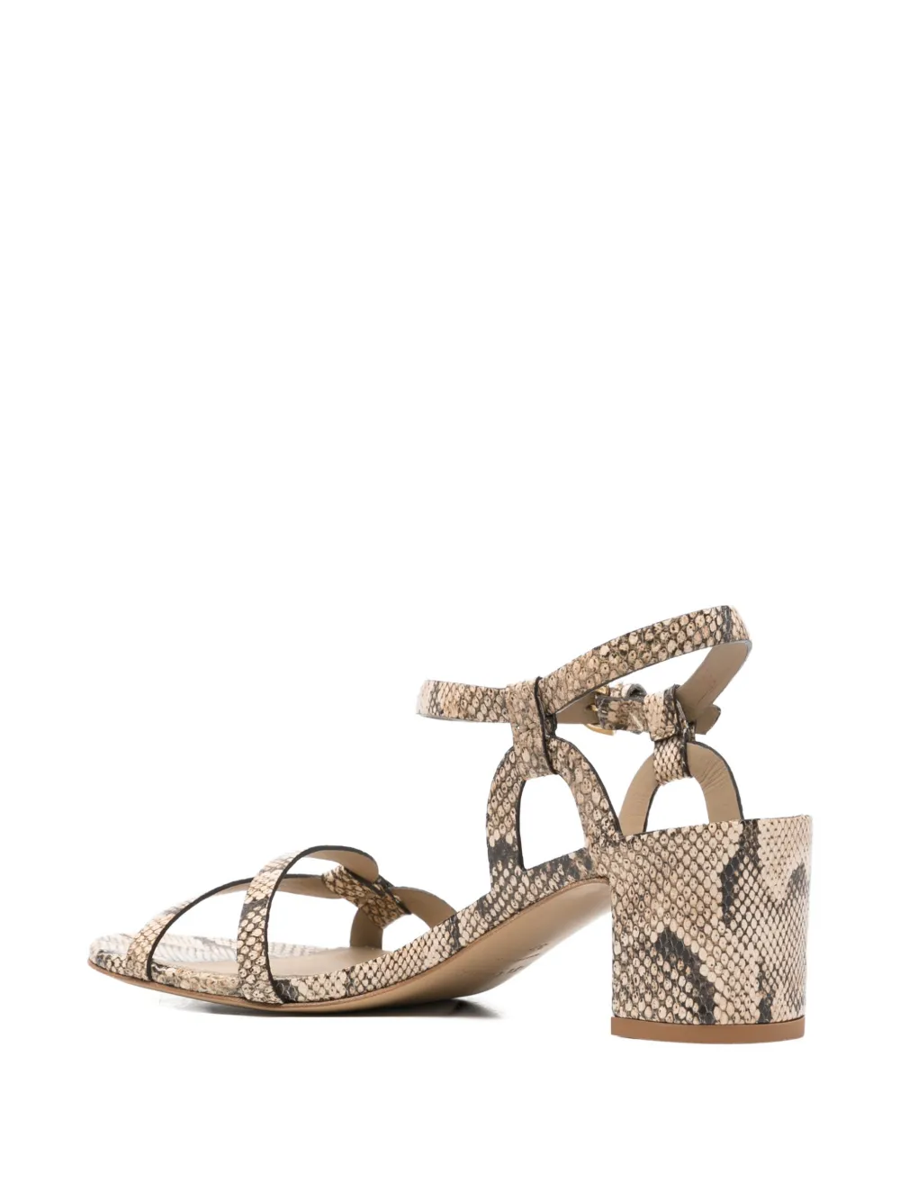 Del Carlo printed snakeskin knot sandals Beige
