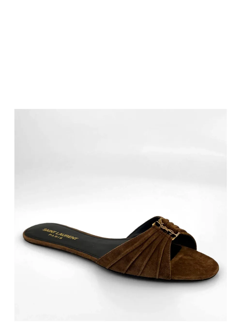 Saint Laurent Babylone platte sandalen Bruin