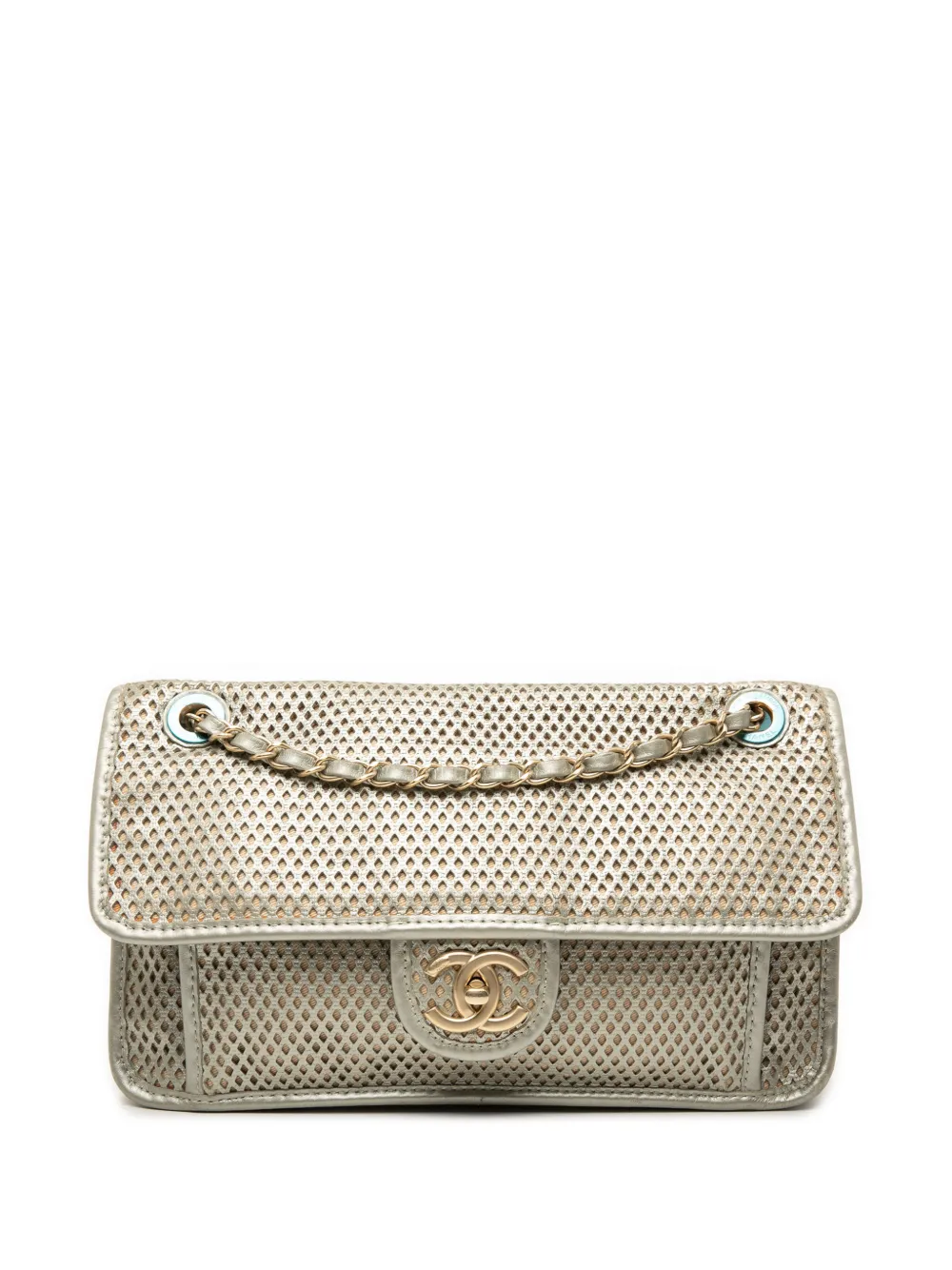 CHANEL Pre-Owned 2012-2013 Medium Perforated Calfskin Up In The Air Flap shoulder bag - Argento
