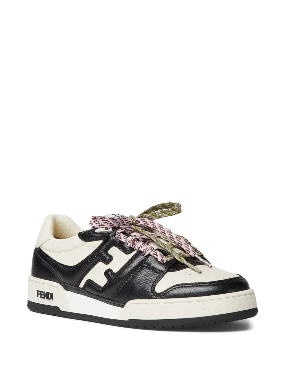 FENDI Fendi Match Leather Sneakers in Black, view 2