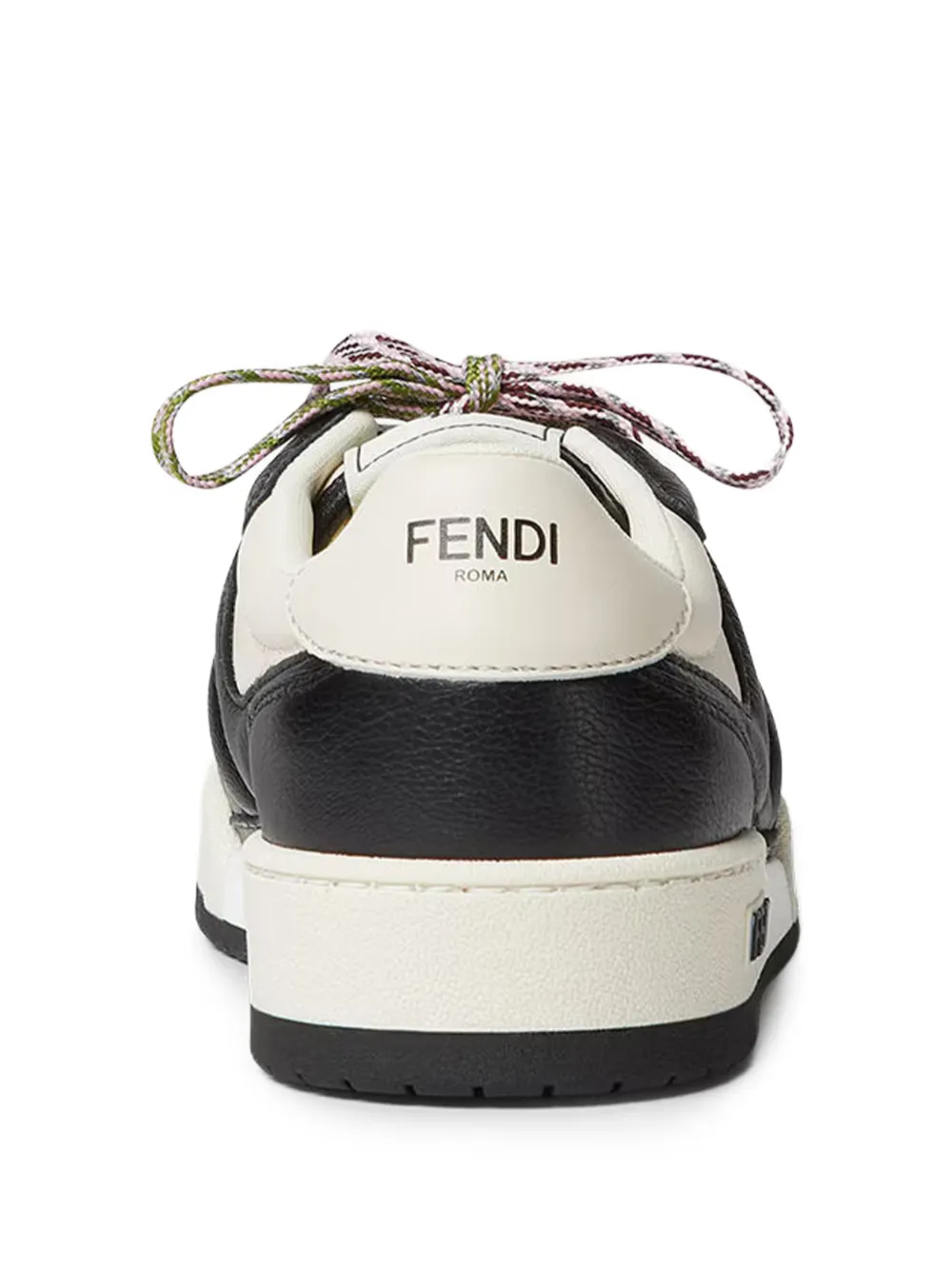 FENDI Fendi Match Leather Sneakers in Black, view 3