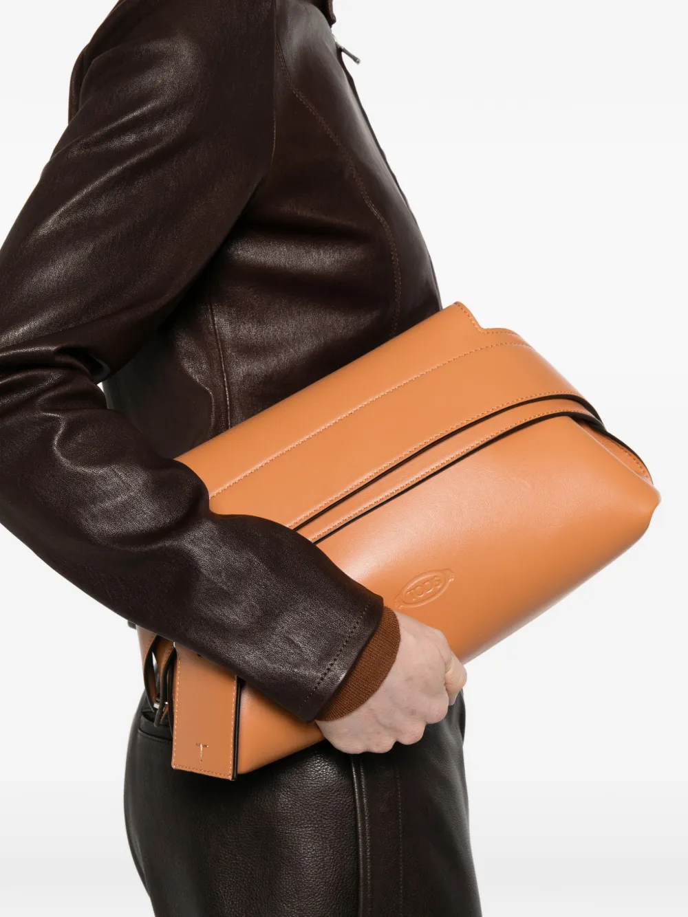 Tod's Mini leren clutch Beige