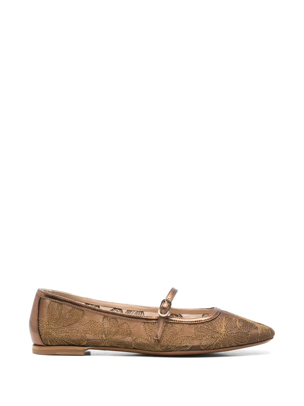 Roberto Festa Tideo floral-embroidered ballet flats - Marrone