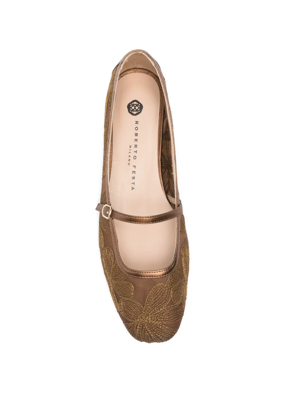 Roberto Festa Tideo floral-embroidered ballet flats Bruin