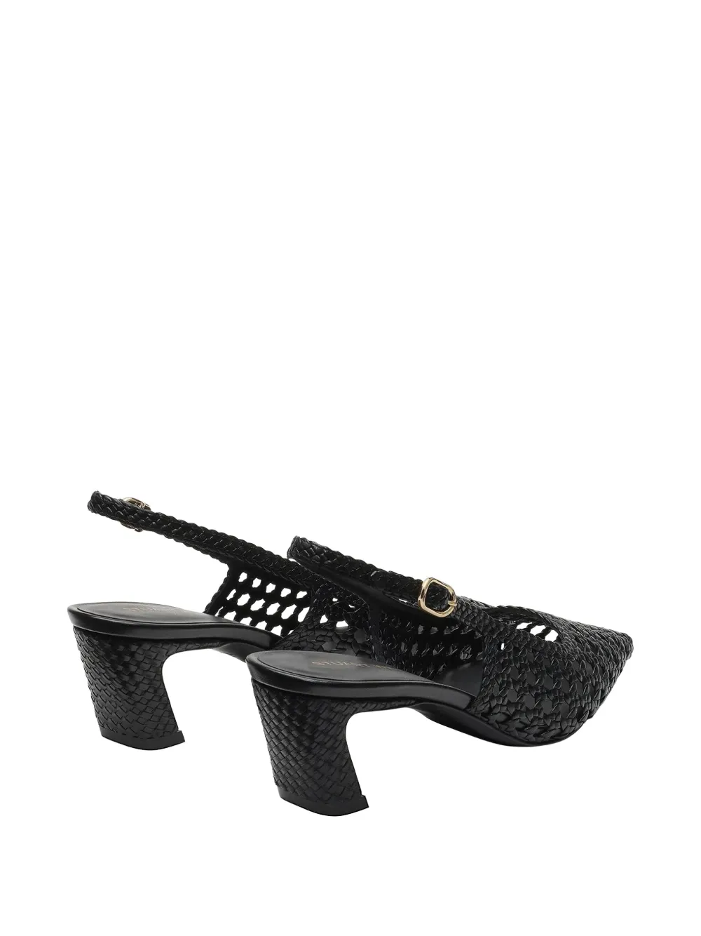 Stuart Weitzman Stassi geweven slingback pumps Zwart