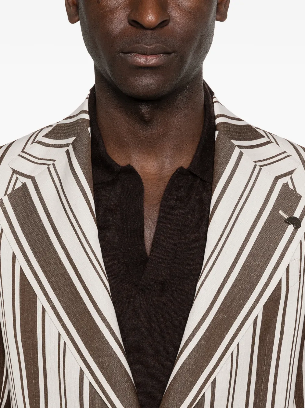 Gabriele Pasini Gestreepte blazer Bruin