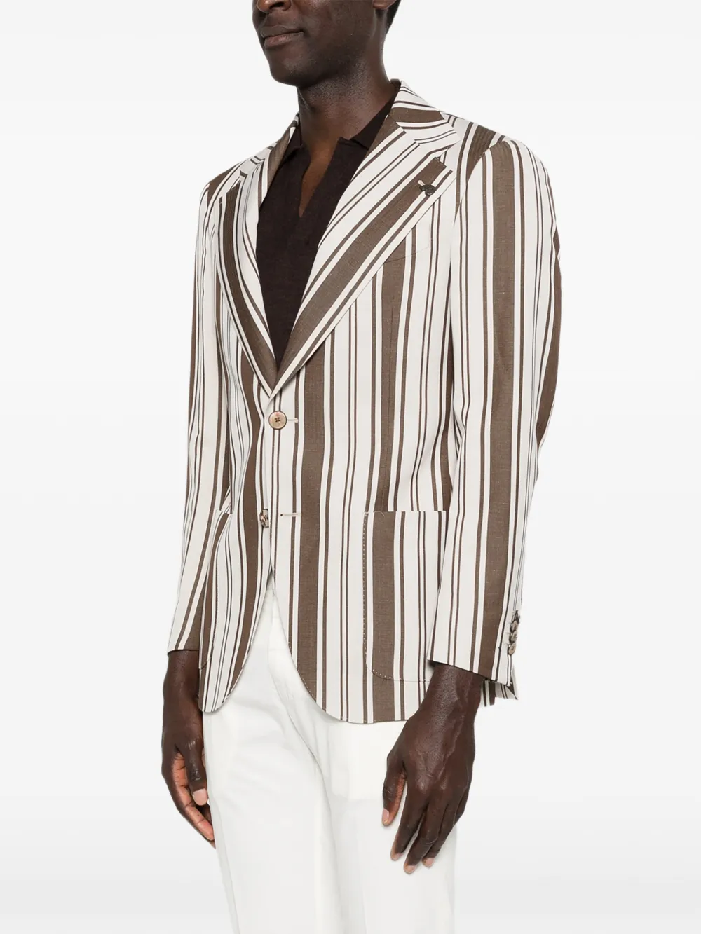 Gabriele Pasini Gestreepte blazer Bruin