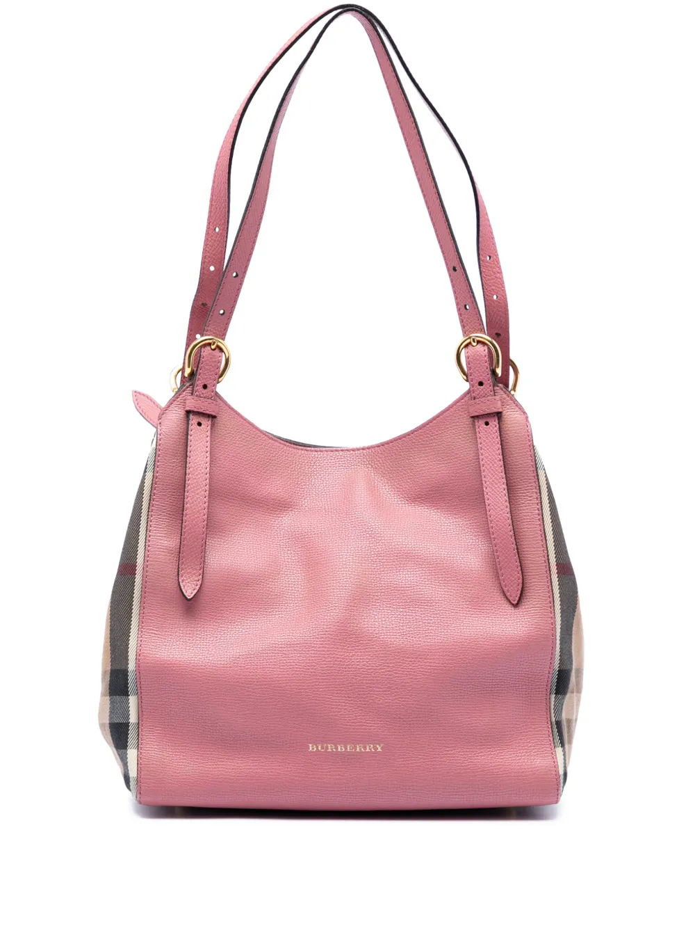 Burberry Pre-Owned 2000-2017 Small Leather and House Check Canvas Canterbury tote bag - Rosa