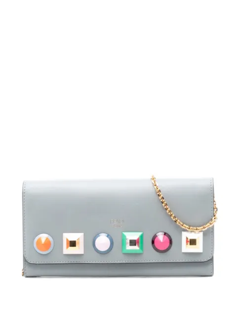 Fendi Pre-Owned 2000-2010 Studded Leather Wallet on Chain crossbody bag