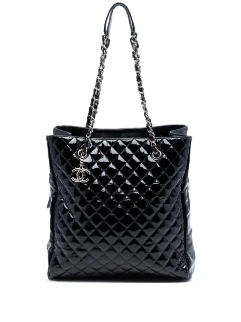 CHANEL Pre-Owned 2010-2011 CC Quilted Patent North South tote bag