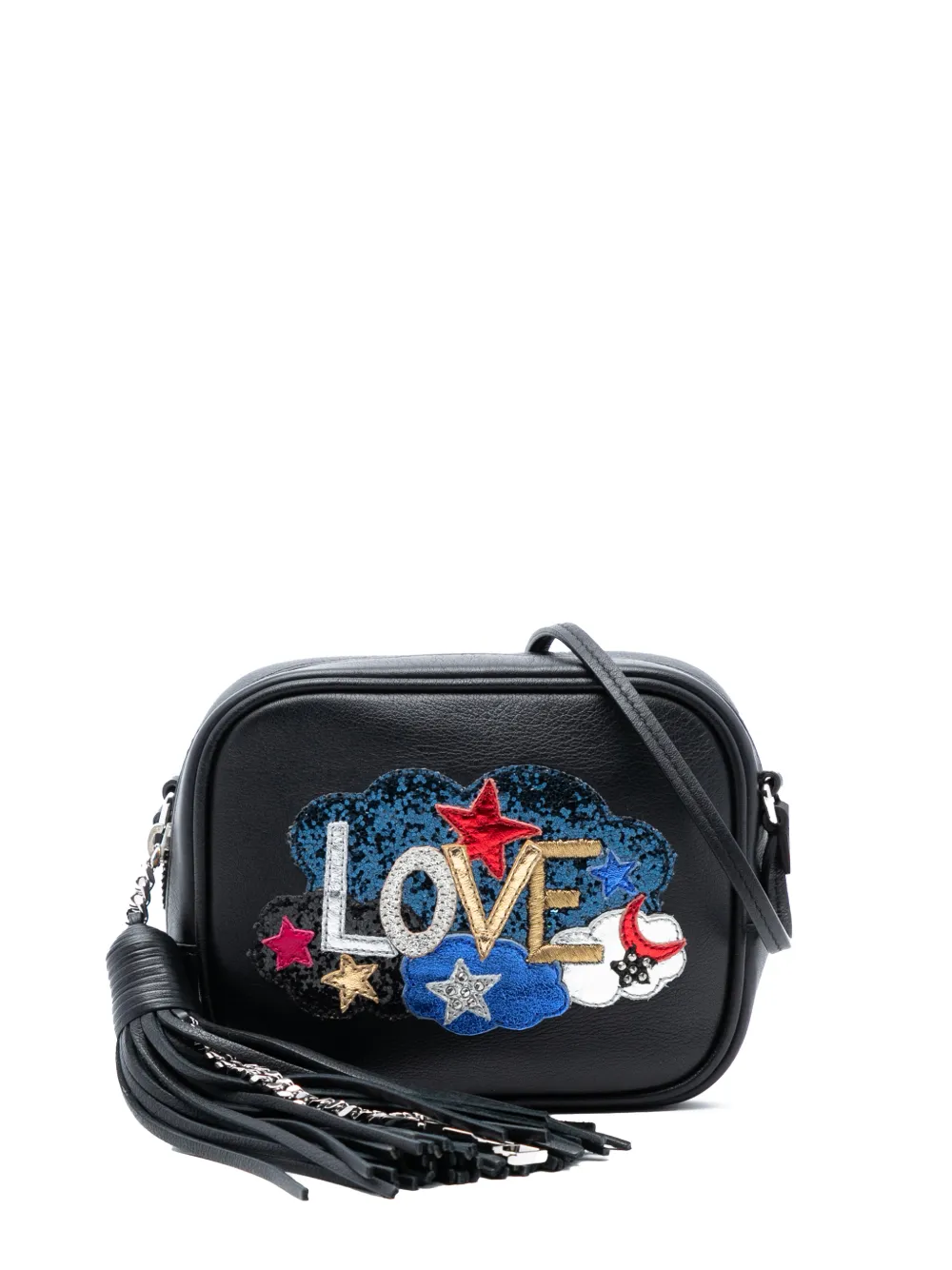 Saint Laurent Pre-Owned 2016 Mini Embroidered Nappa Love Blogger Camera Bag crossbody bag - Schwarz