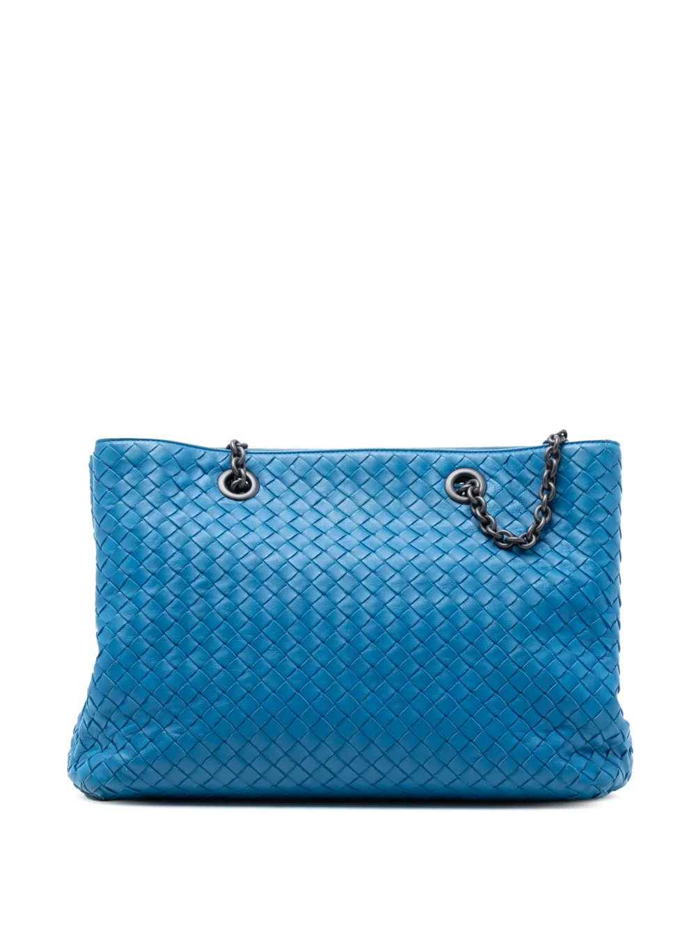 Bottega Veneta Pre-Owned 2012-2026 Medium Nappa Intrecciato Double Chain tote bag - Blue