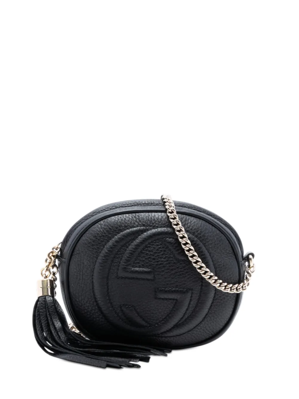 Gucci Pre-Owned 2016-2026 Mini Pebbled Calfskin Soho Chain crossbody bag - Nero