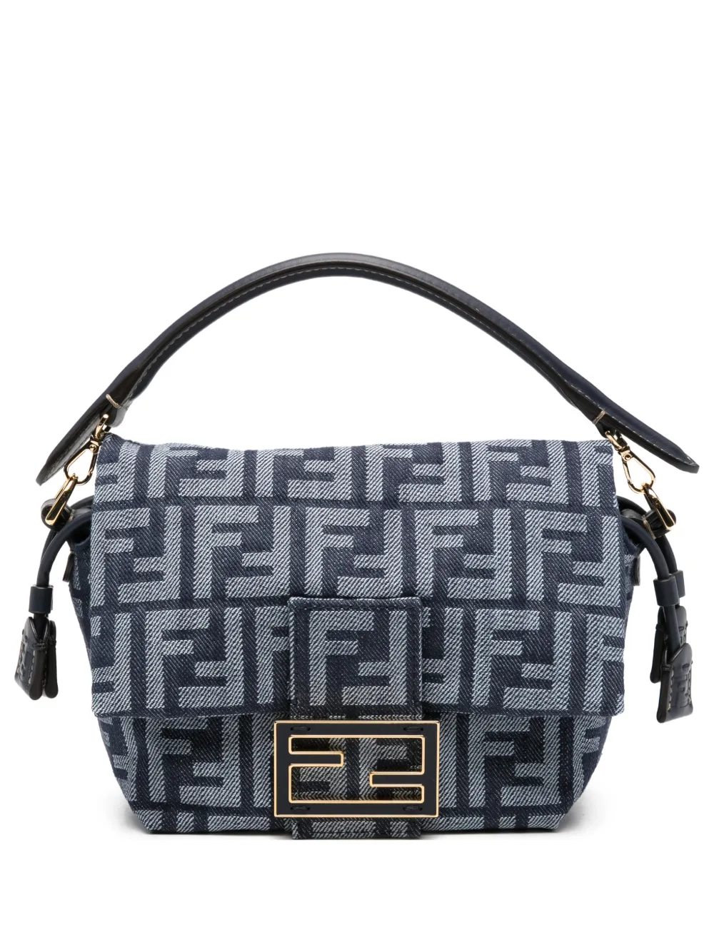 FENDI Mamma Baguette signature pattern clutch bag - Blu