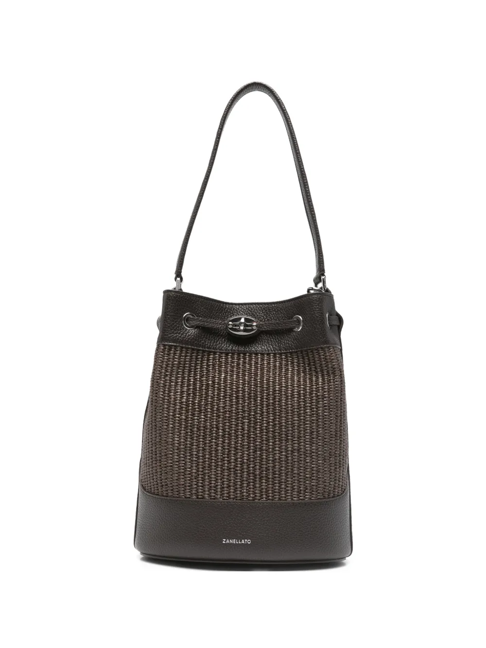 Zanellato Mondà woven bucket bag - Marrone