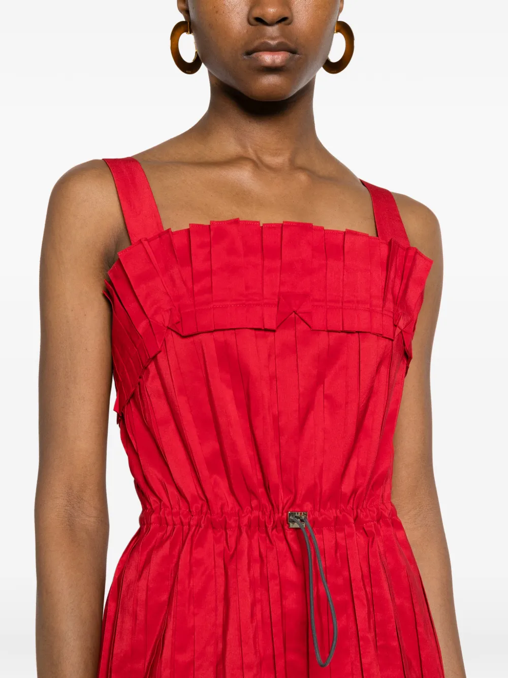 FENDI Geplooide mini-jurk Rood