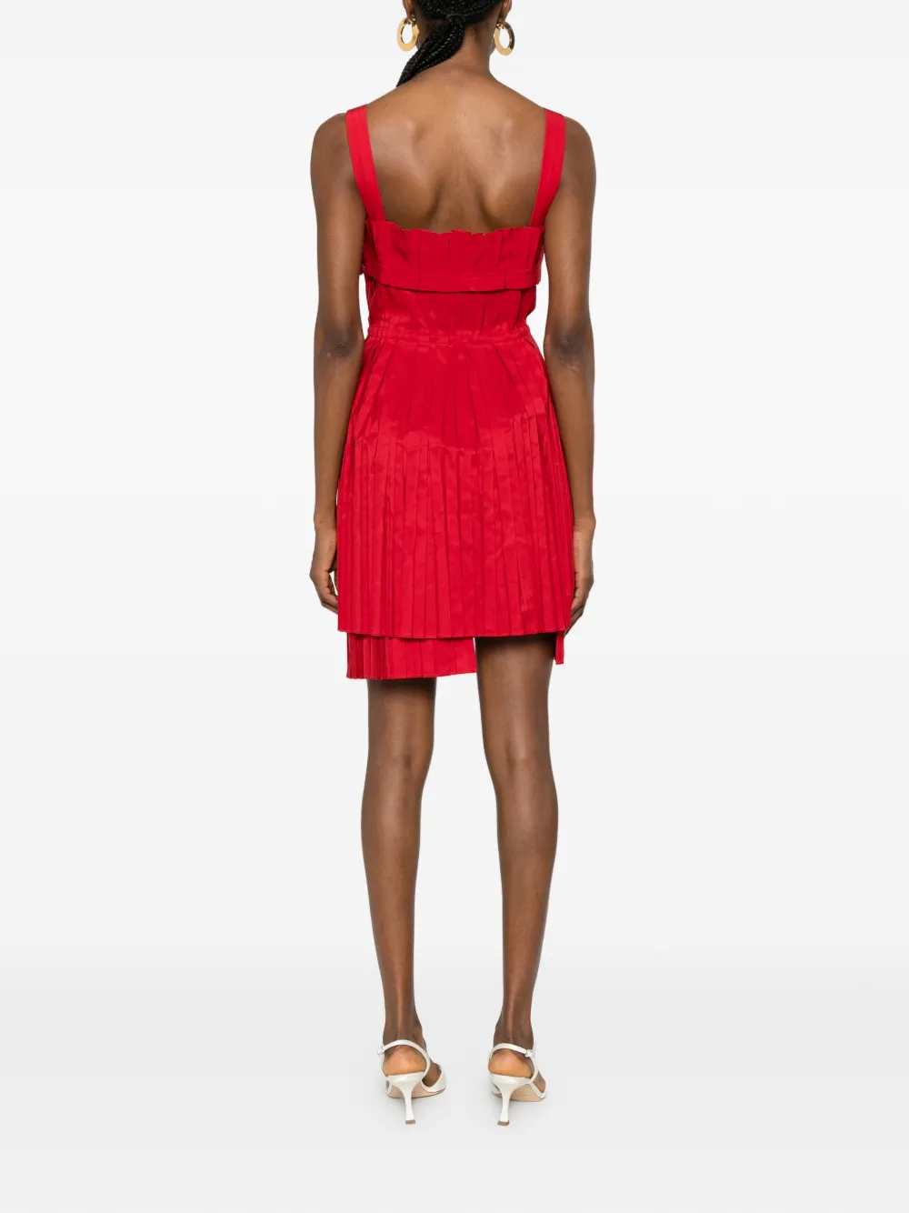 FENDI Geplooide mini-jurk Rood