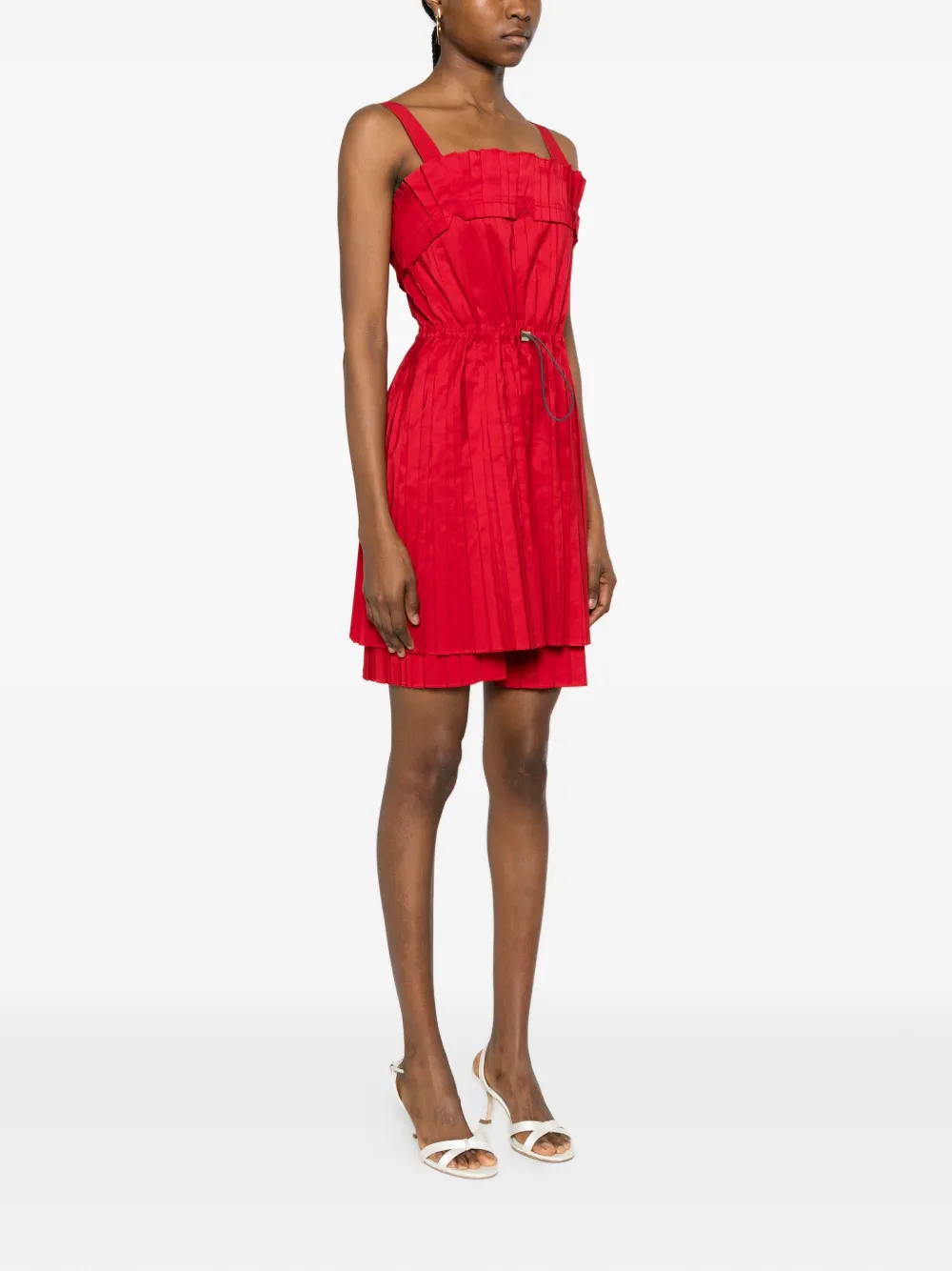 FENDI Geplooide mini-jurk Rood