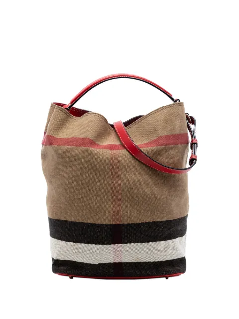 Burberry Pre-Owned 2000-2017 Medium Mega Check Canvas Ashby Bucket Bag satchel