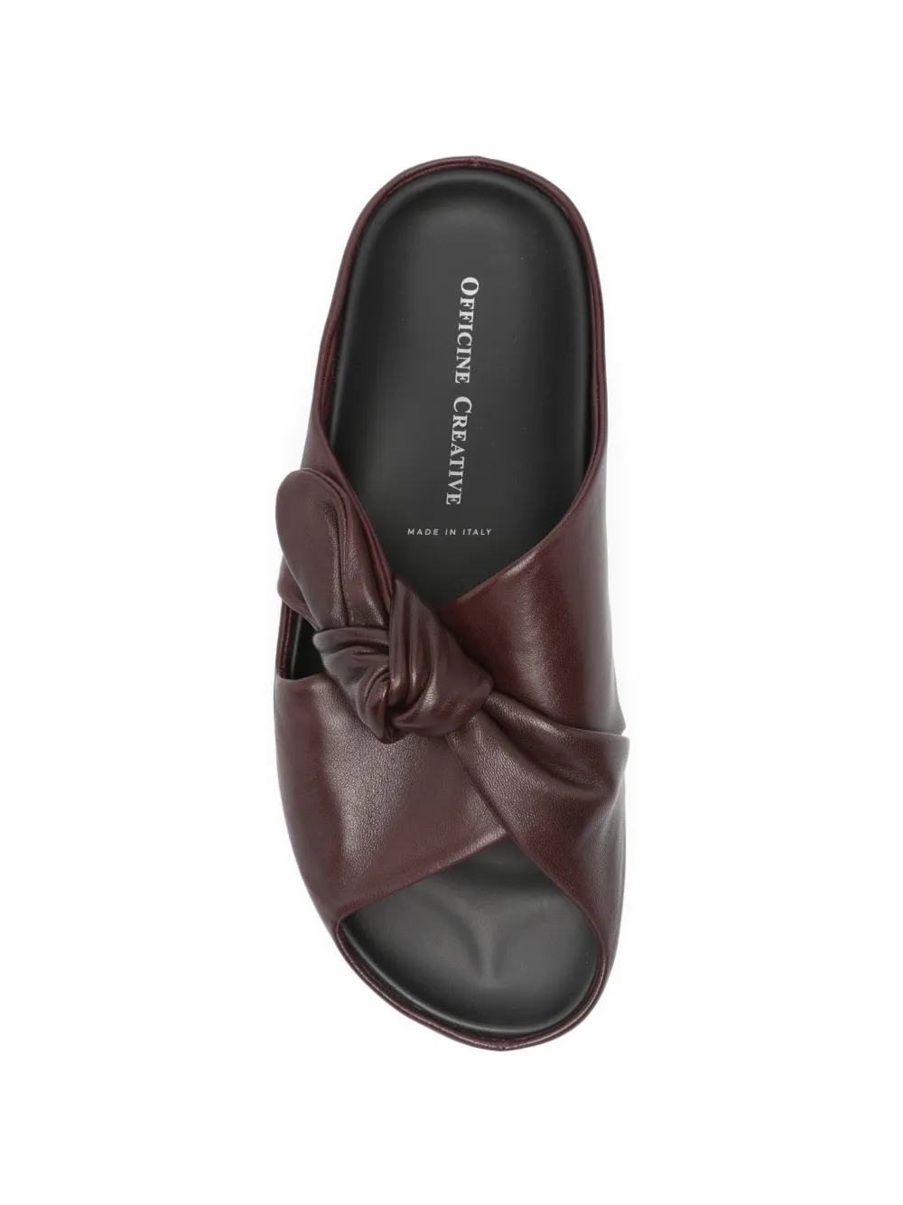 Officine Creative Pelagie knotted leather mules Bruin