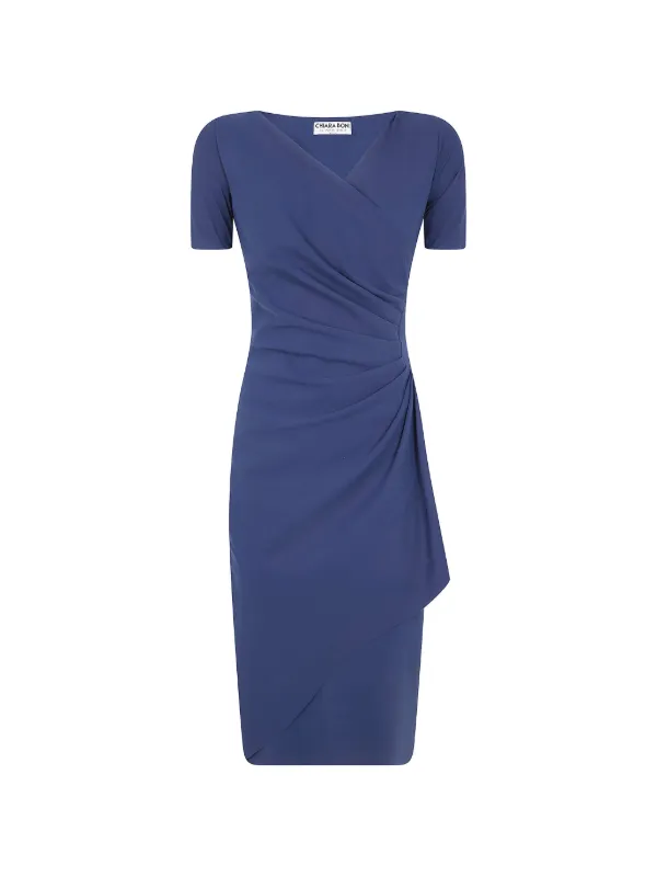 CHIARA BONI La Petite Robe Ruched wrap-design Midi Dress | Blue