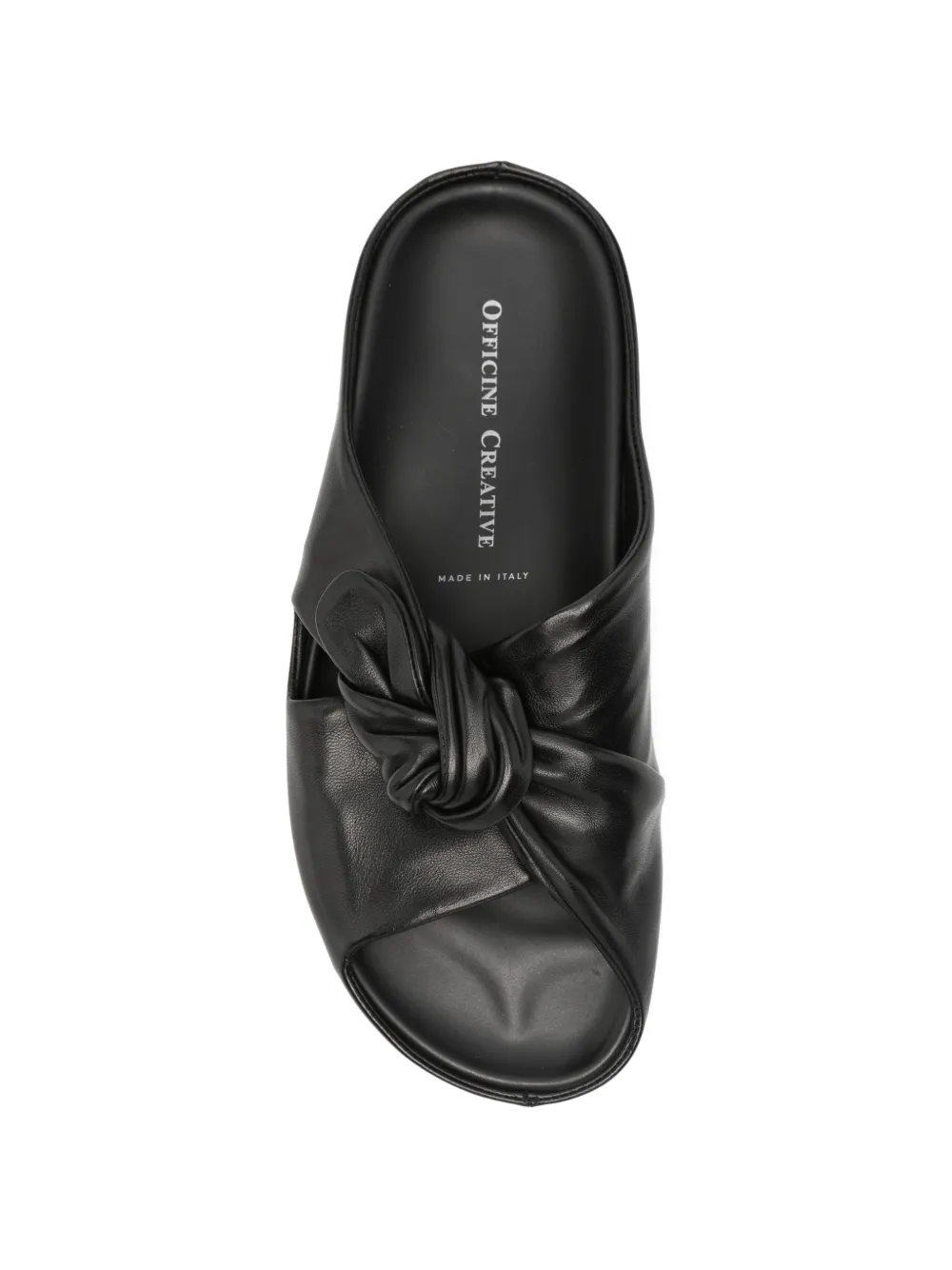 Officine Creative Pelagie knotted leather mules Zwart