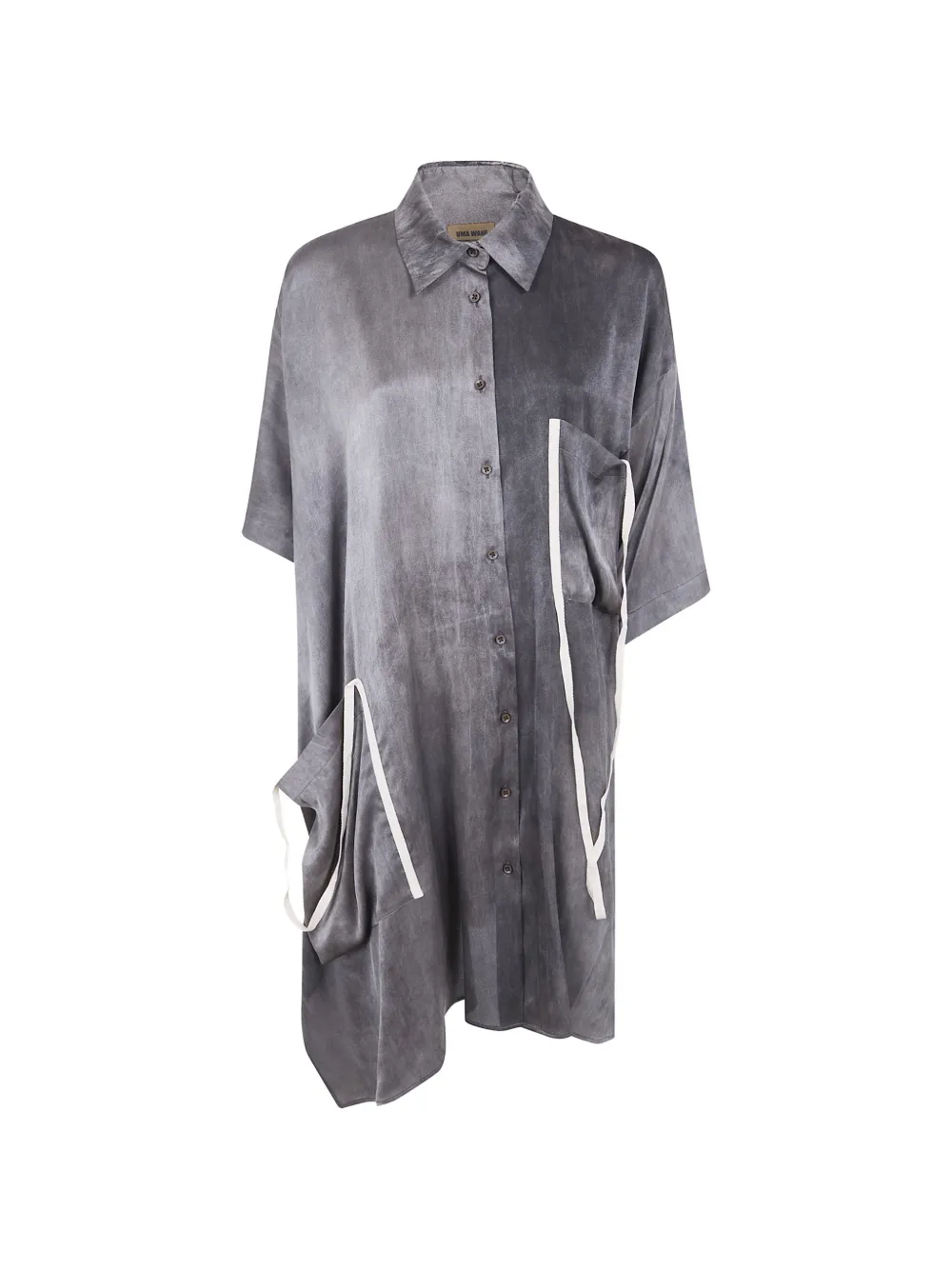 Uma Wang asymmetric tape-detail shirt - Grigio