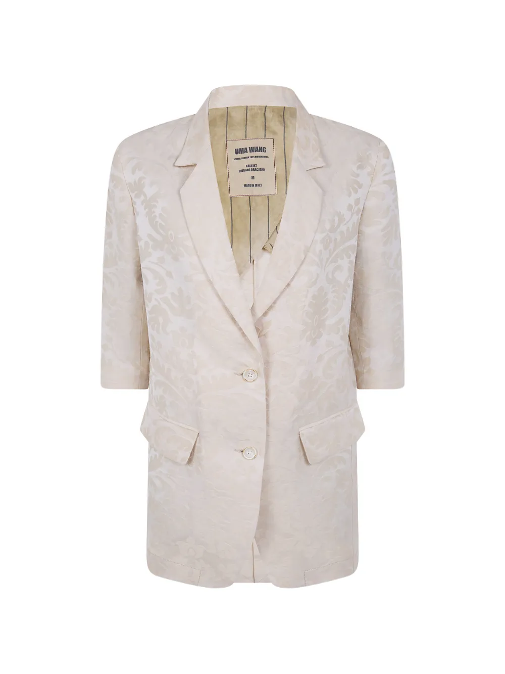 Uma Wang damask-pattern linen jacket - Nude