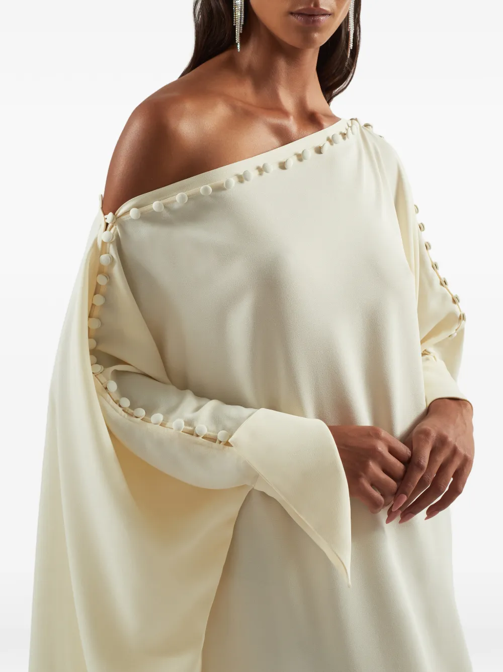 Taller Marmo Tuniek met knopen Beige