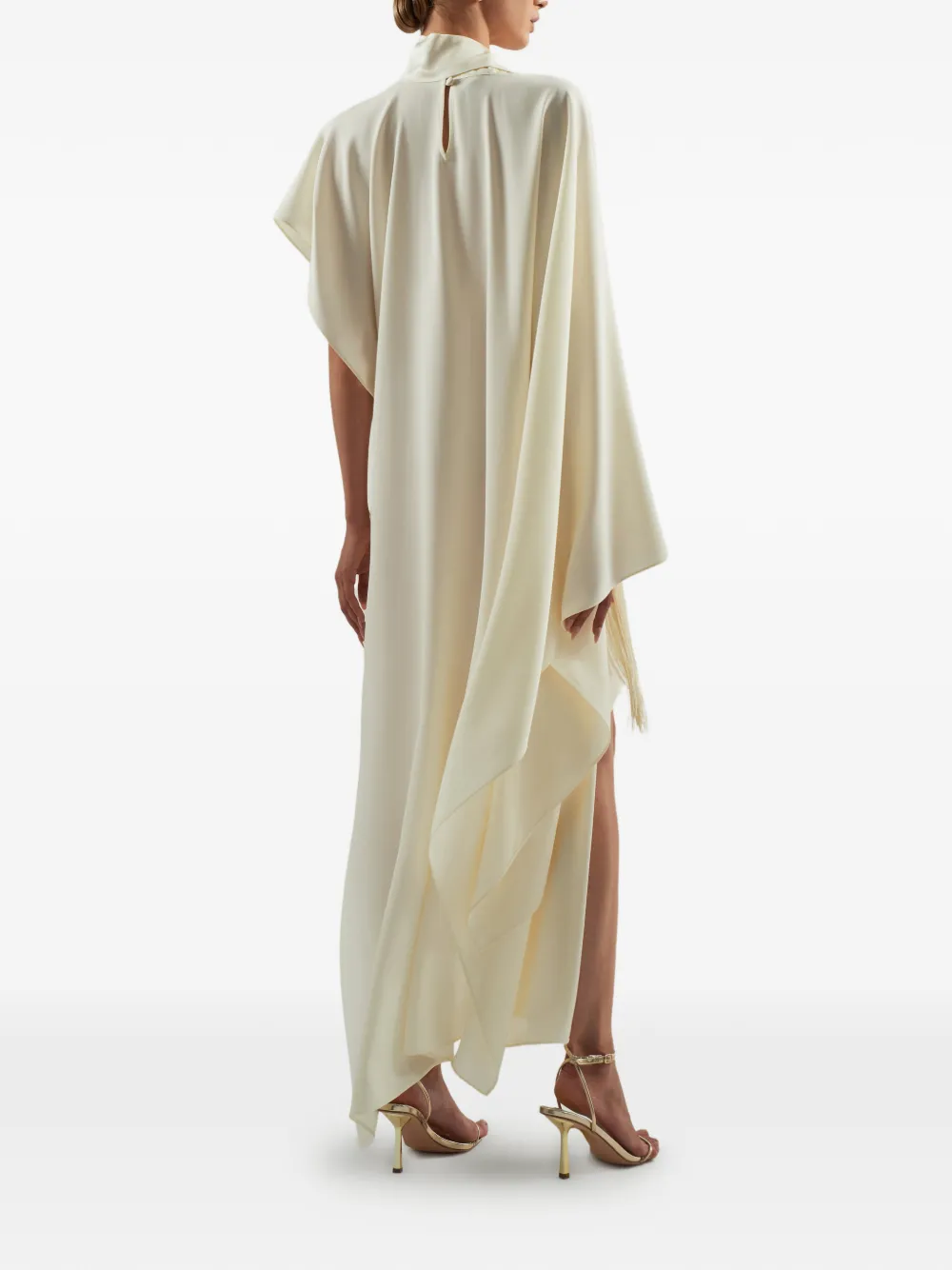 Taller Marmo California mini-jurk met franje en sjaal Beige