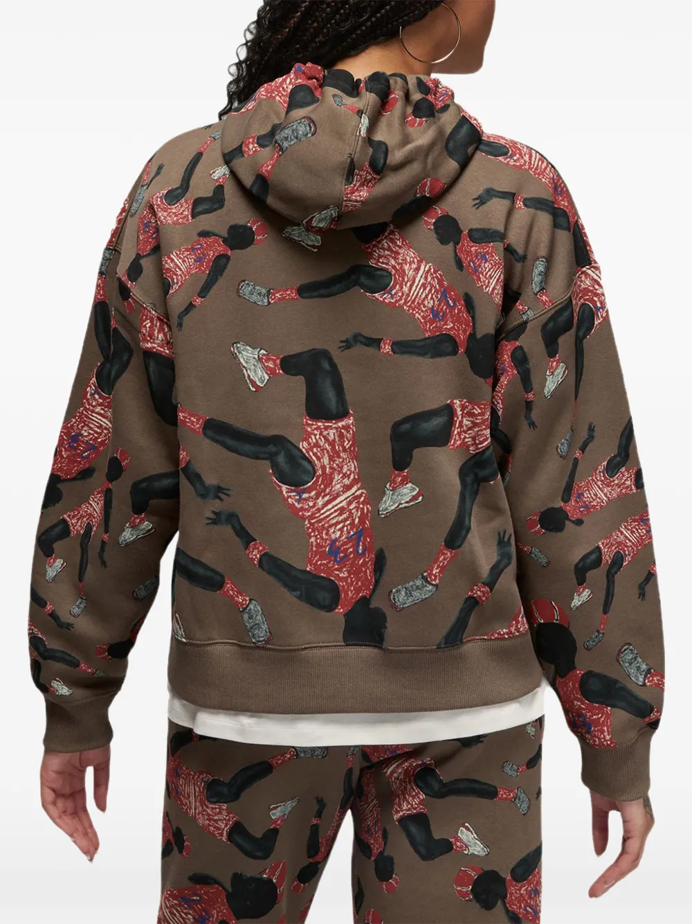 Jordan x Parker Duncan hoodie met print Bruin