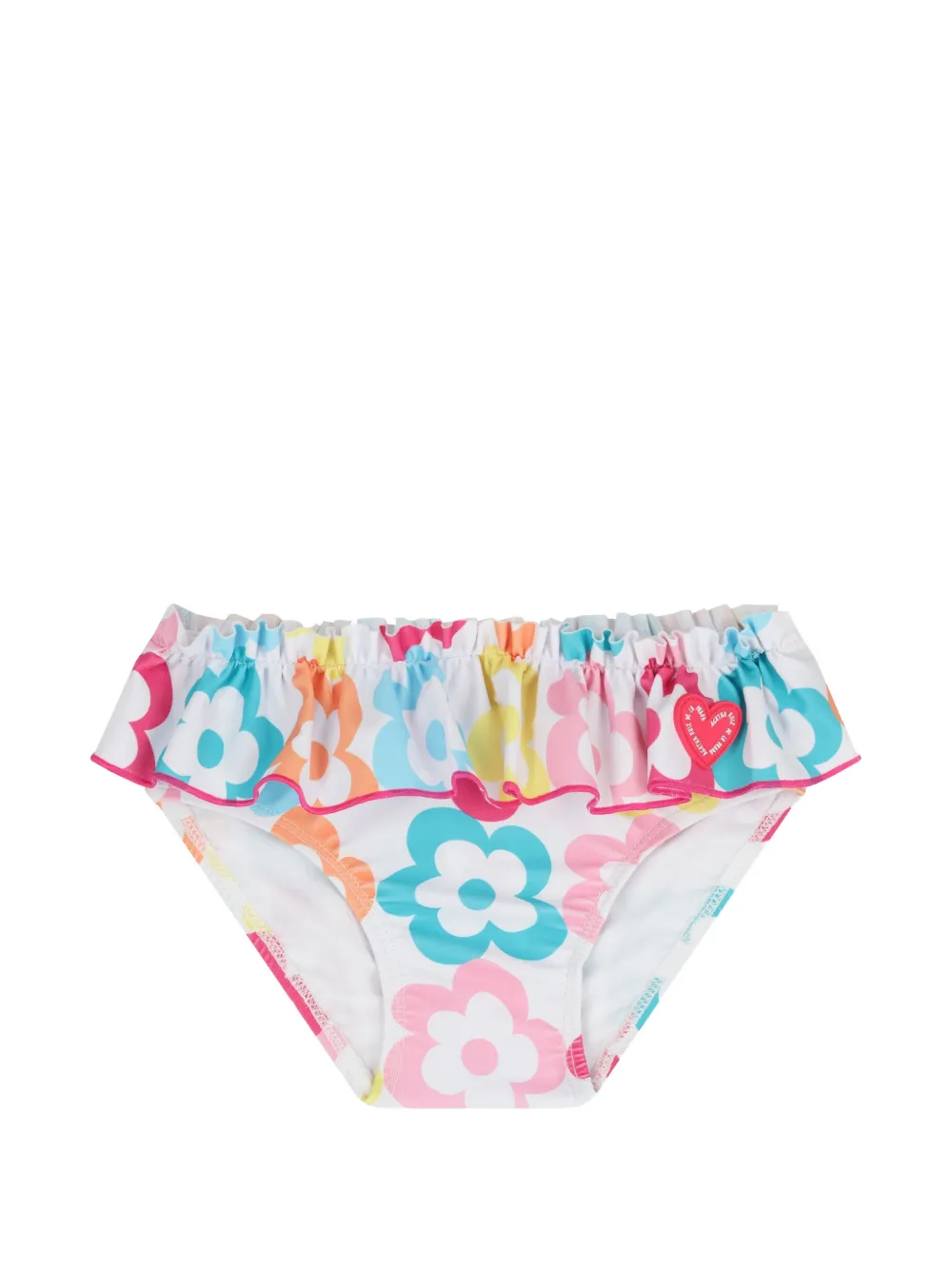 AGATHA RUIZ DE LA PRADA floral ruffle bikini brief – White