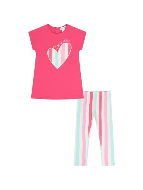 AGATHA RUIZ DE LA PRADA striped heart appliqué leggings set