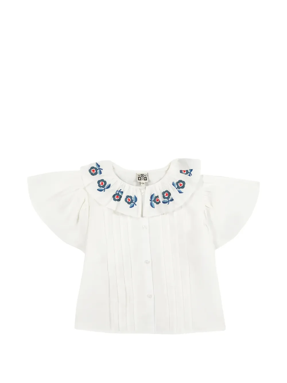 Bonton embroidered ruffled blouse - Weiß