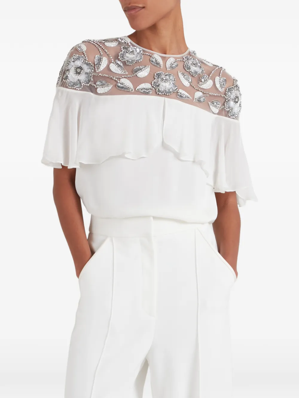 Temperley London Lana blouse verfraaid met kralen Wit