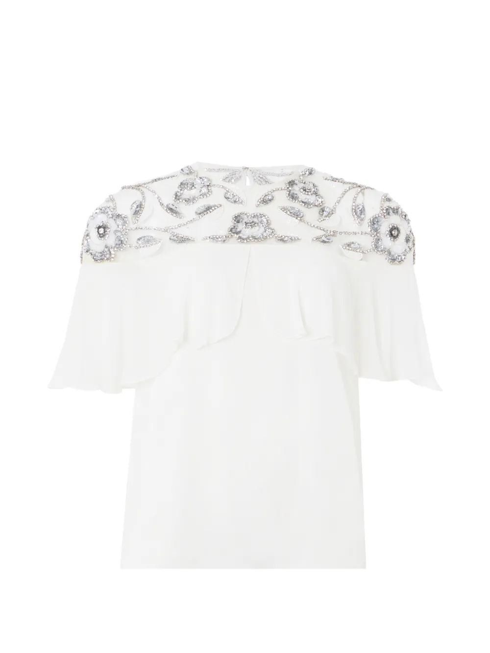 Temperley London Blusa Lana con decorazione - Bianco