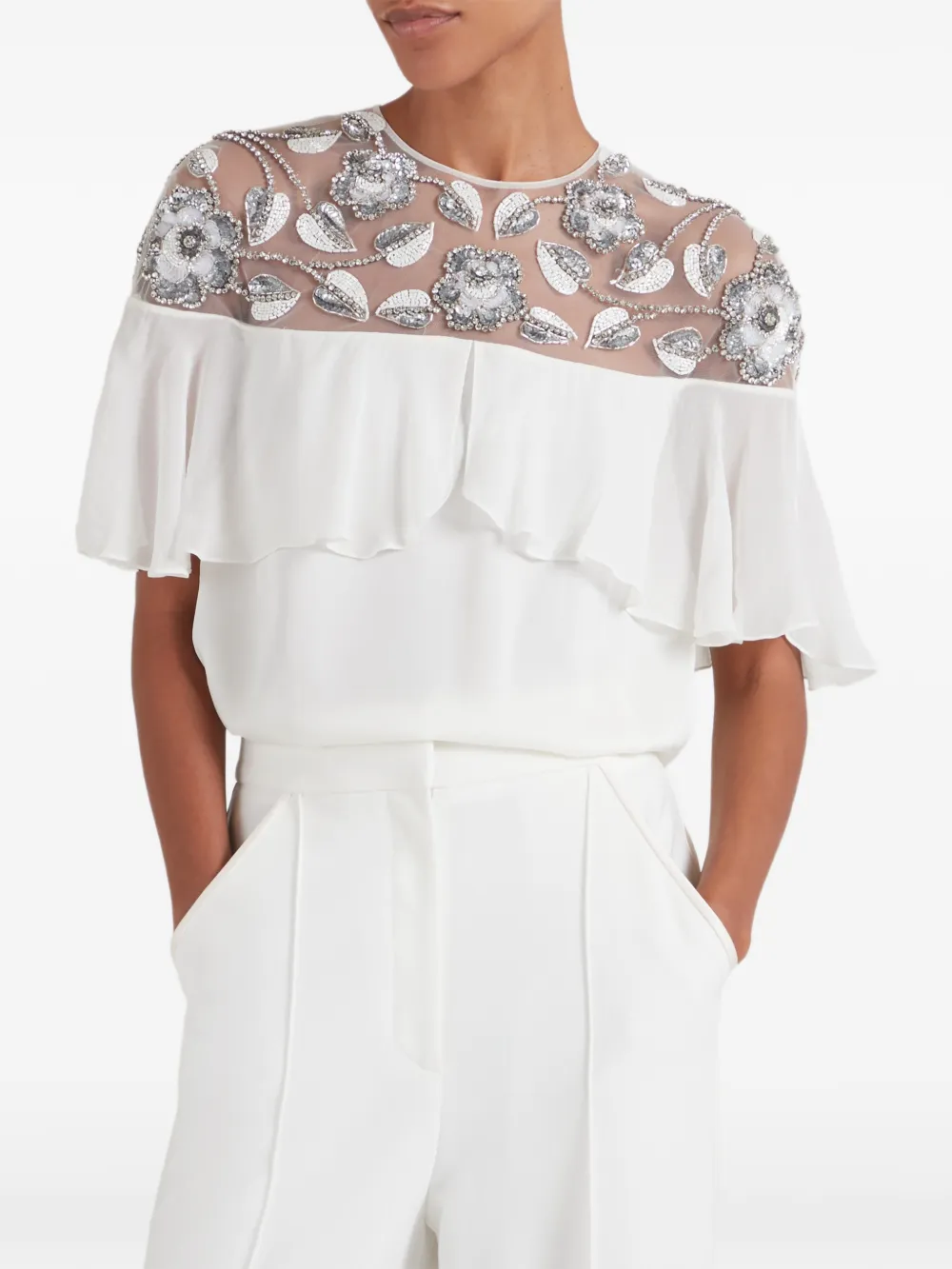 Temperley London Lana blouse verfraaid met kralen Wit