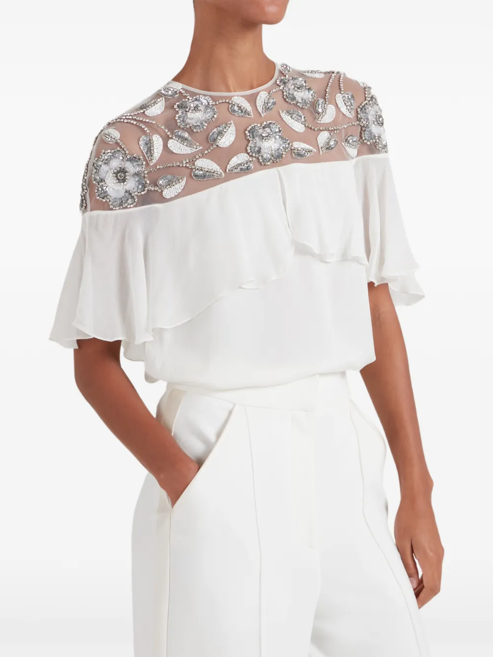 Temperley London Lana blouse verfraaid met kralen Wit