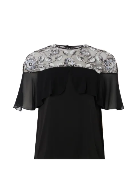 Temperley London blusa Lana con detalles florales