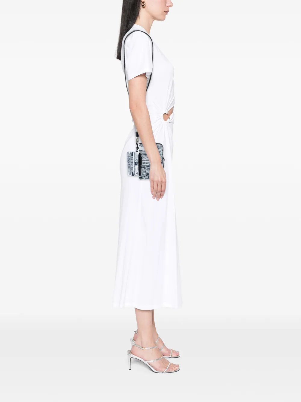  Christian Dior Pre-owned 2021 Technical Fabric Embroidered Toile De Jouy Diortravel Multifunction Pouch Crossbody Bag - Blue 