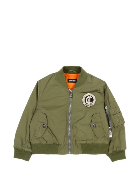Just Cavalli Kids logo-appliqué bomber jacket