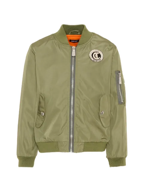 Just Cavalli Kids embroidered zip-up bomber jacket
