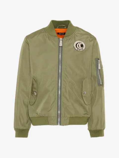 Just Cavalli Kids embroidered zip-up bomber jacket