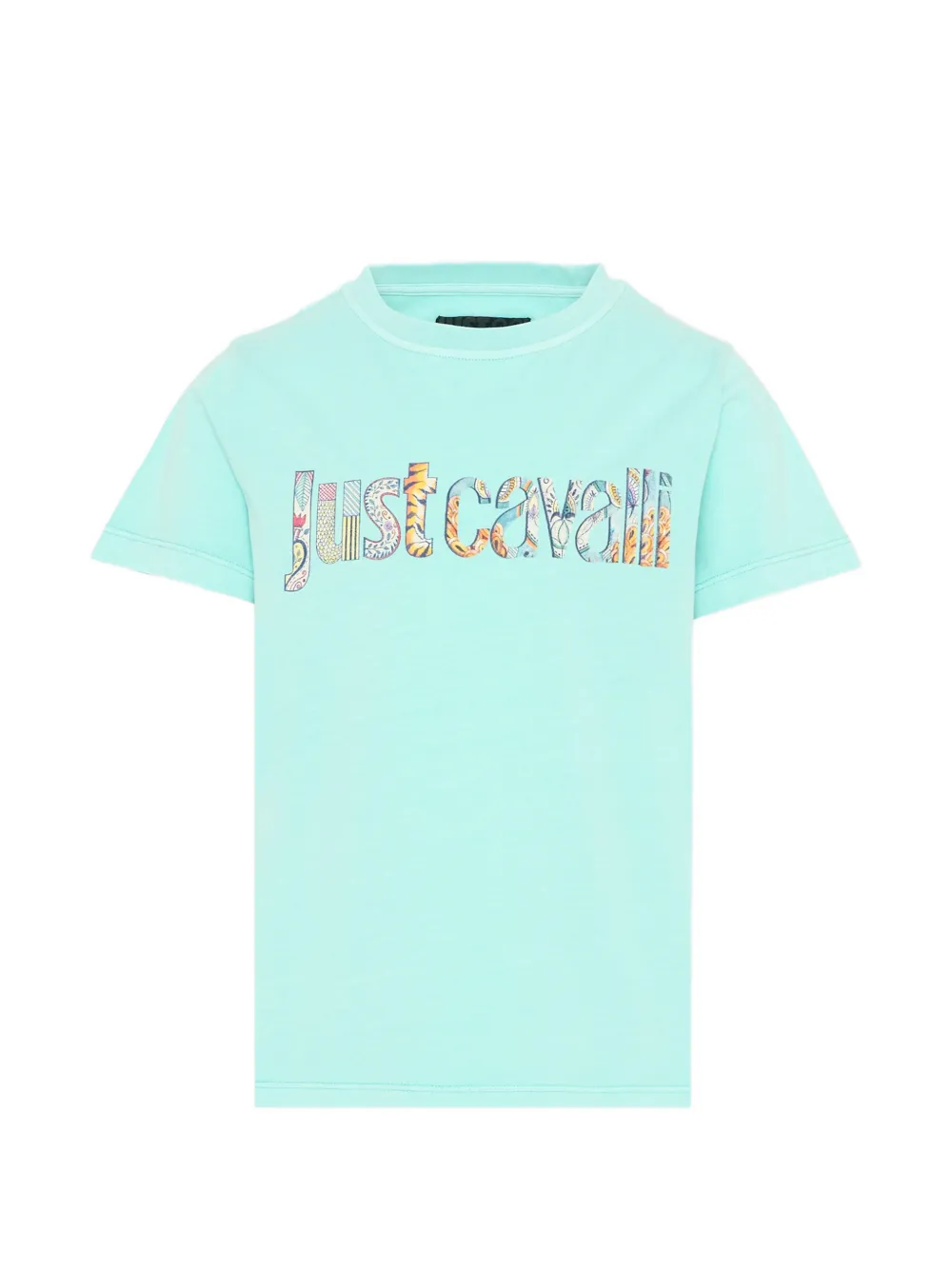 Just Cavalli Kids logo-print short-sleeve T-shirt - Blu