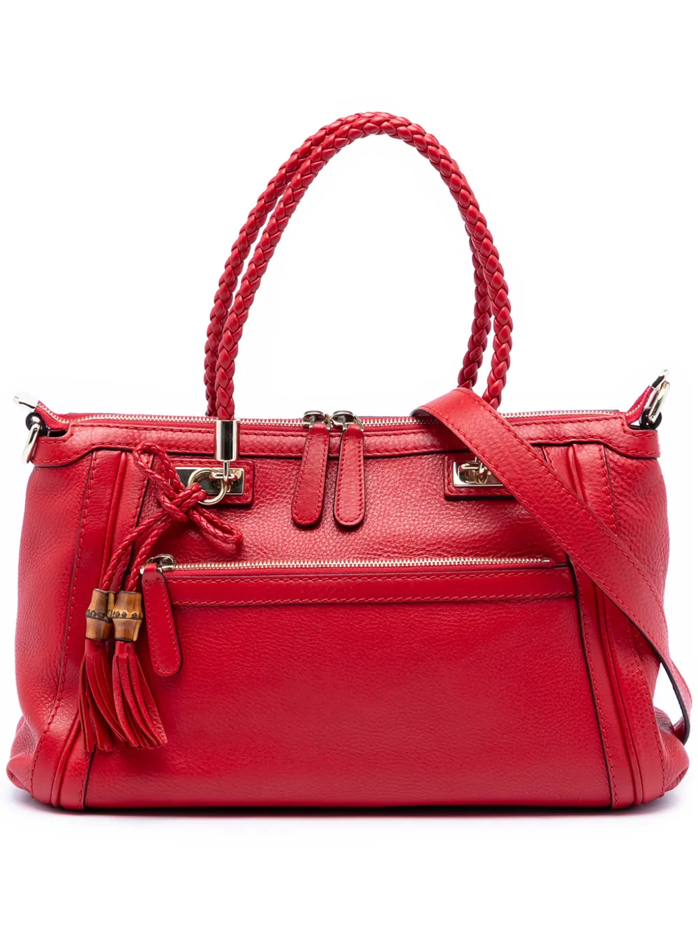 Gucci Pre-Owned 2016-2026 Pebbled Calfskin Bella satchel - Rosso